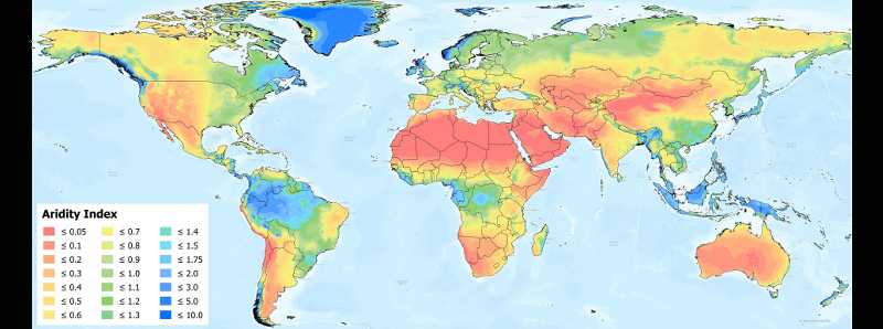 La mappa globale dell'aridità