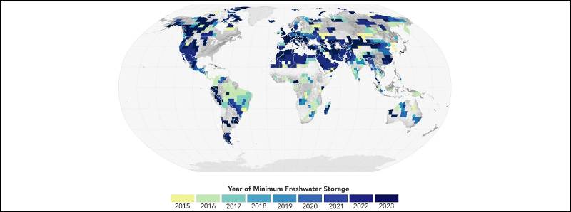 Calo dei livelli globali di acqua dolce